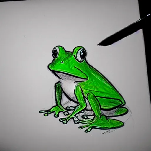 Prompt: milt kahl sketch of a beautiful frog