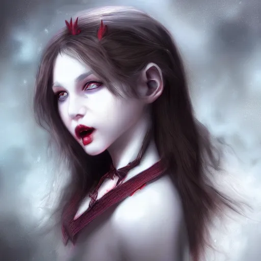 Image similar to the vampire girl portrait, fantasy art, concept art, photorealistic, highly detailed, -H 1000