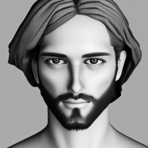 Photograph Portrait Of Jesus Christ, B&W, Vogue | Stable Diffusion ...