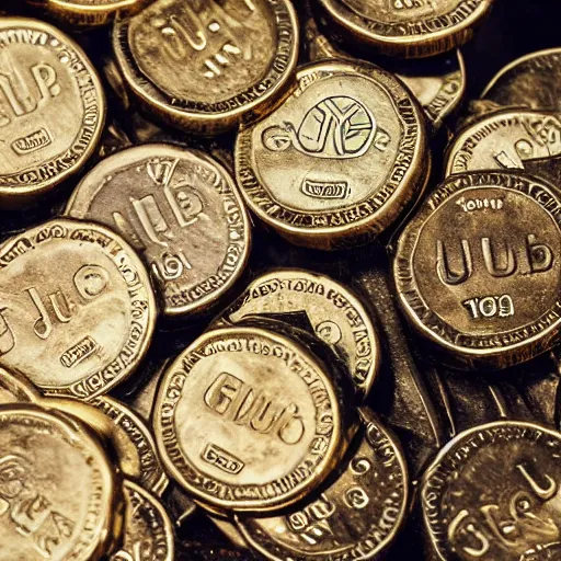 Image similar to a juul, sitting on a pile of gold coins