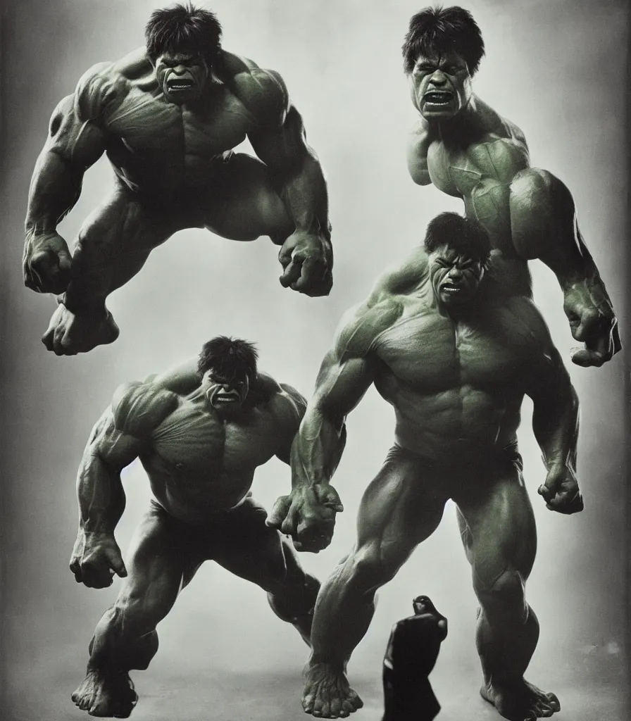 Image similar to a color photo portrait of the incredible hulk looking angry in new york city by richard avedon dramatic lighting.