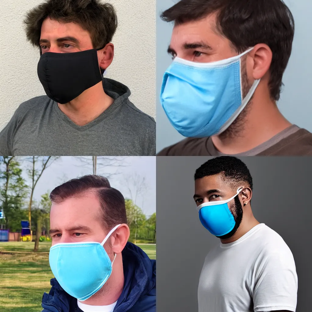 Prompt: a man wearing a diaper face mask