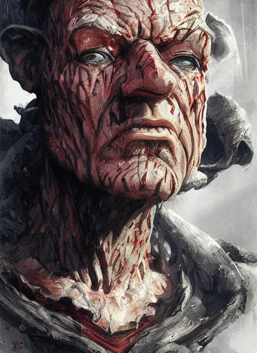 Image similar to Portrait Freddy Krueger, marvel comics, dark, intricate, highly detailed, smooth, artstation, digital illustration by Ruan Jia and Mandy Jurgens and Artgerm and Wayne Barlowe and Greg Rutkowski and Frank Frazetta