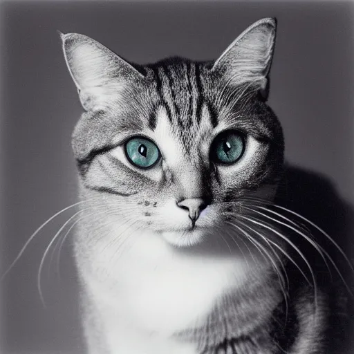 Image similar to 1 9 8 0 s studio photography of a cat