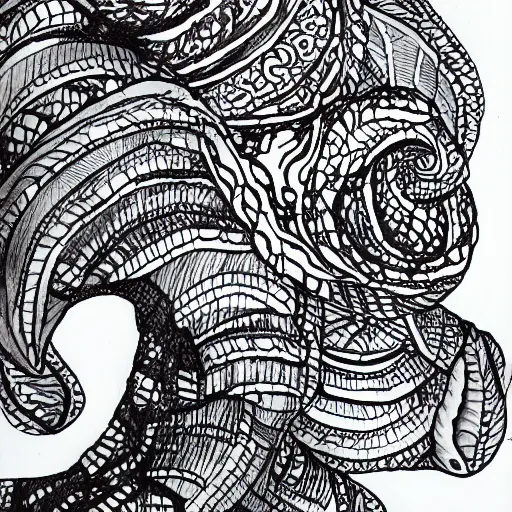 Image similar to an ink drawing by bite radius designs