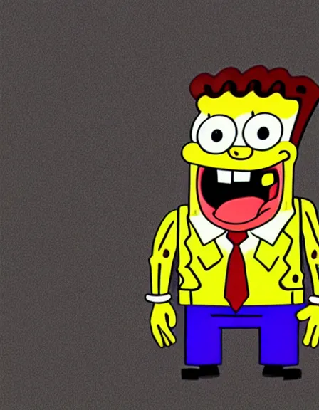 Image similar to Spongebob as The American Psycho, photorealistic