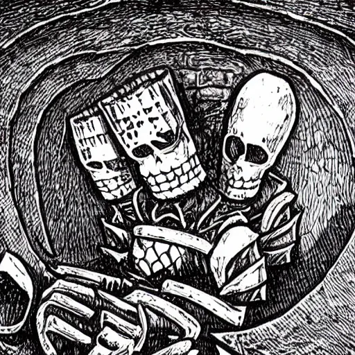 Image similar to a knight dead in a catacomb cell