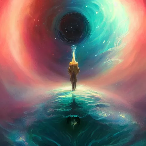 Image similar to male, a mind forever voyaging, fantasy, sea, cosmos, eternity, anato finnstark