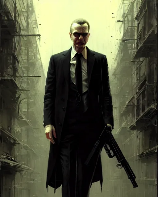 Image similar to adult gary oldman as hitman agent 4 7, pulp character portrait, ultra realistic, concept art, intricate details, highly detailed by greg rutkowski, gaston bussiere, craig mullins, simon bisley