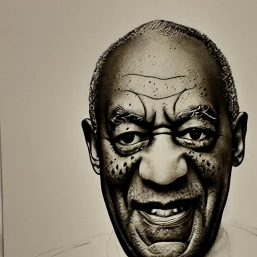 Prompt: bad pencil portrait of bill cosby