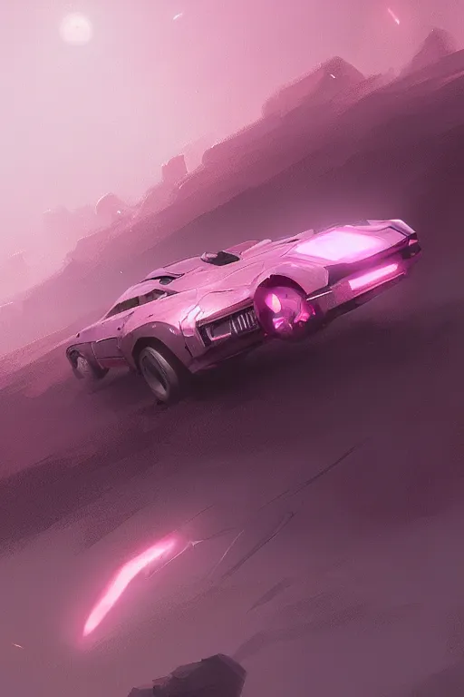 Prompt: a pink and gray meteor, digital art, in the style of greg rutkowski, trending on artstation