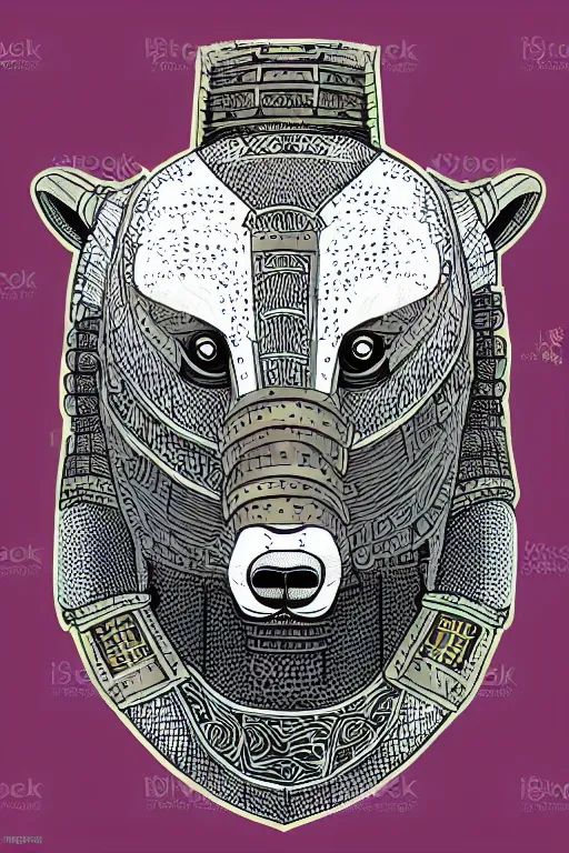 Image similar to Portrait of a polar bear in samurai armor, knight, medieval, sticker, colorful, illustration, highly detailed, simple, smooth and clean vector curves, no jagged lines, vector art, smooth