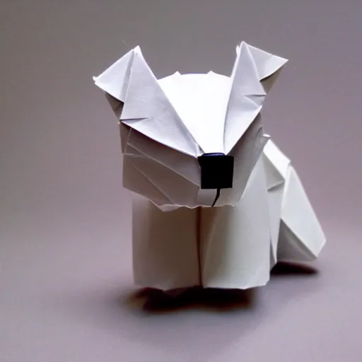 Image similar to polarbear made of origami, diorama