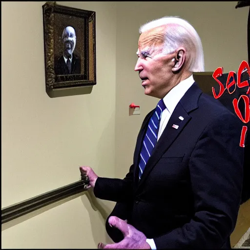 Image similar to Necromancer Joe Biden, security camera footage