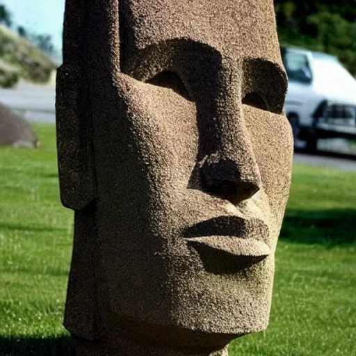Image similar to easter island head that looks like bob dylan