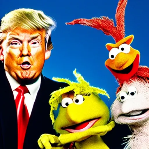 Image similar to Donald Trump as a Gorg, from tv show Fraggle Rock