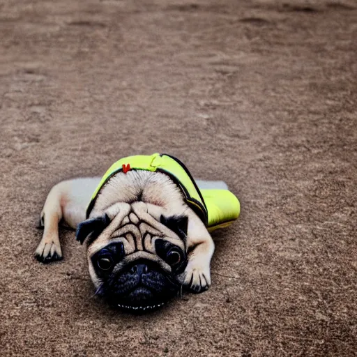 Prompt: Skydiving Pug, 4k, photorealistic