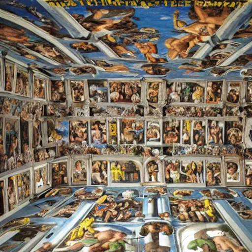 Image similar to the sistine chapel built out of batman lego