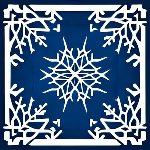 Prompt: winter - themed svg vector art panel for cnc plasma, laser, stencil, unique winter design