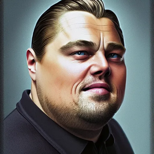 Image similar to hyperrealistic dslr film still of grotesquely morbidly obese leonardo dicaprio, stunning 8 k octane comprehensive 3 d render, inspired by istvan sandorfi & greg rutkowski & unreal engine, perfect symmetry, dim volumetric cinematic lighting, extremely hyper - detailed, extremely lifelike attributes & lifelike texture, intricate, masterpiece, artstation, stunning