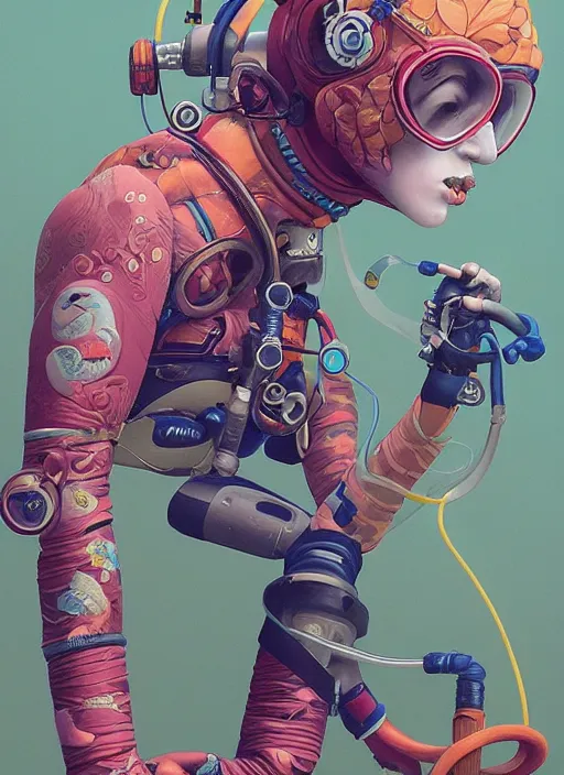 Prompt: scuba diver :: by Martine Johanna and Simon Stålenhag and Chie Yoshii and Casey Weldon and wlop :: ornate, dynamic, particulate, rich colors, intricate, elegant, highly detailed, centered, artstation, smooth, sharp focus, octane render, 3d