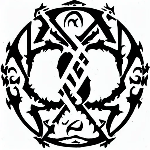 Image similar to a black metal logo that is illegible