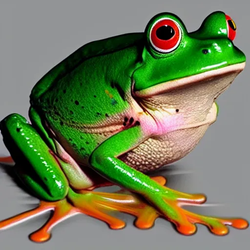 Prompt: The frog made of jelly,photorealistic