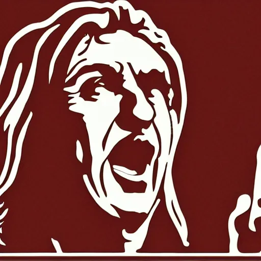 Image similar to robert plant from led zepelin singing, sticker - art, svg vector, adobe - illustrator