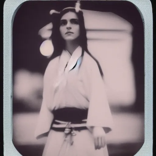 Image similar to polaroid of a emma watson samurai by Tarkovsky
