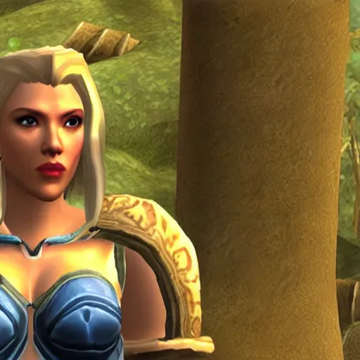 Prompt: Screenshot of scarlett johansson in World of Warcraft n- 6