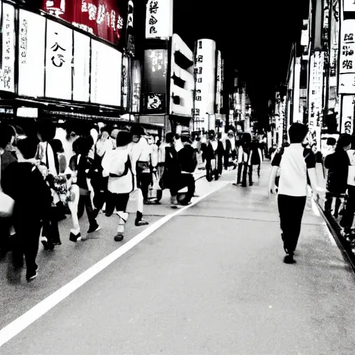 Prompt: photograph of a japanese monster, tokyo street, scary, uncanny