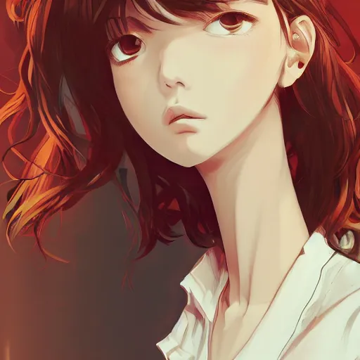 Prompt: shirt art, logo graphic design, frame around pciture, manga style, realistic lighting, futuristic solid colors, made by ilya kuvshinov, sold on sukebannyc, from arknights, front portrait of a girl, elegant, curly hair, shoulder eyes, jpop clothing, sneaker shoes, simple background