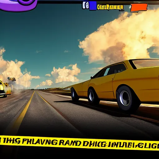 Prompt: screenshot of a breaking bad racing game