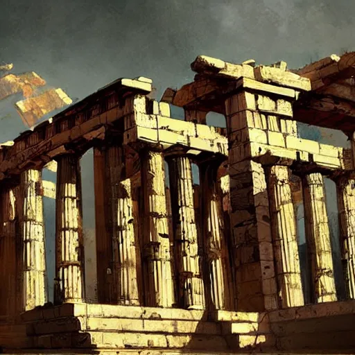 Image similar to Ancient Greek Polis in ancient times by Greg Rutkowski