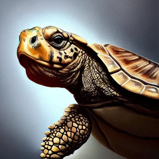 Image similar to amazingly beautiful portrait of a hyper realistic mitch mcconnell as a tortoise painted by greg rutkowski, artgerm, beautiful lighting, masterpiece, epic, 4 k