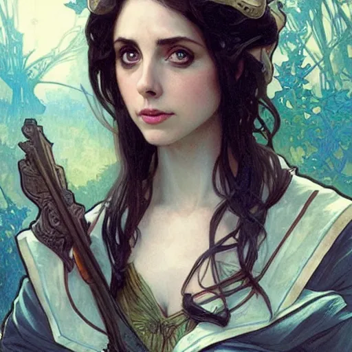 young alison brie as an elf pirate, painted by artgerm | Stable ...