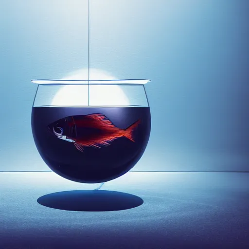 Image similar to fish bowl, movie still, cinematic, 8 k, unreal engine, 3 d render