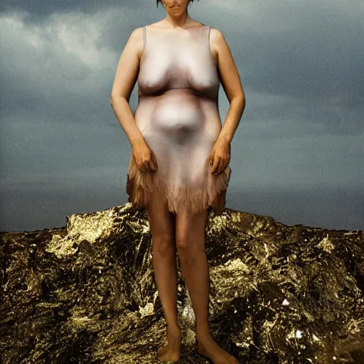 Prompt: a portrait of dora with background scenery by juergen teller, iris van herpen