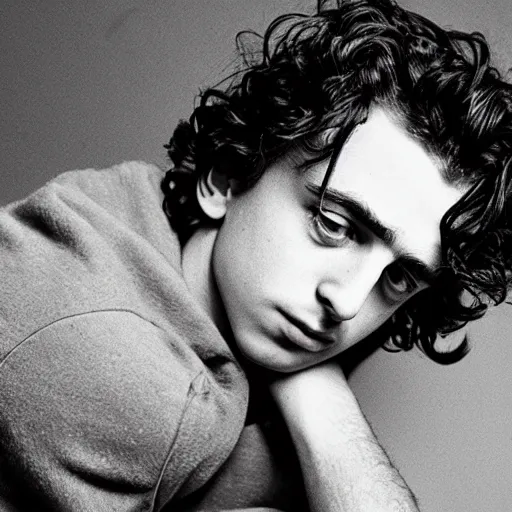 Image similar to timothee chalamet photographed by larry clark