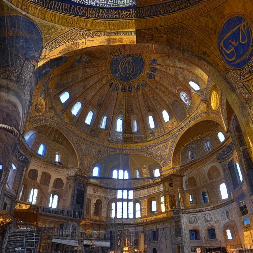Prompt: hagia sophia church as it was in byzantine empire, 4 k, real photo