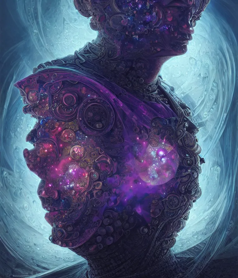 Image similar to front!!! shot of a court jester!!! character, mesmerizing fractal hypercubes, dark holography!!!, future, oil slick nebula, crystalline edges, (((intricate))), elegant, highly detailed, centered, (((artstation, concept art, smooth, sharp focus, artgerm, Tomasz Alen Kopera, Peter Mohrbacher, donato giancola, Joseph Christian Leyendecker, WLOP, Boris Vallejo))), ((raytracing)), mugshot!!!!!, ugly!!!!!!, octane render, nvidia raytracing demo, octane render, nvidia raytracing demo, octane render, nvidia raytracing demo, grainy, muted, 8K, digitalblasphemy, metatron