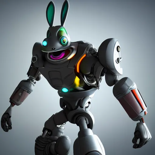 Prompt: Cyborg bugs bunny, octane render, 4k, HD, high detailed, trending on artstation,
