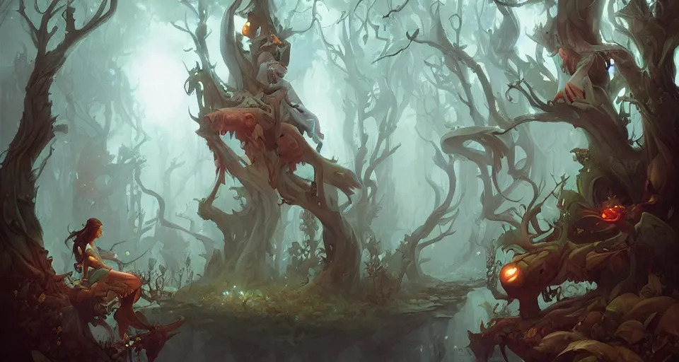Prompt: Enchanted and magic forest, by Peter Mohrbacher
