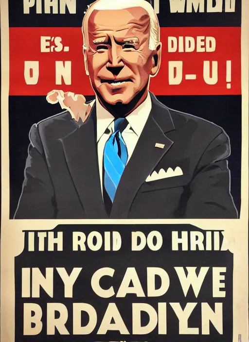 Image similar to joe biden in a ww 2 propaganda poster