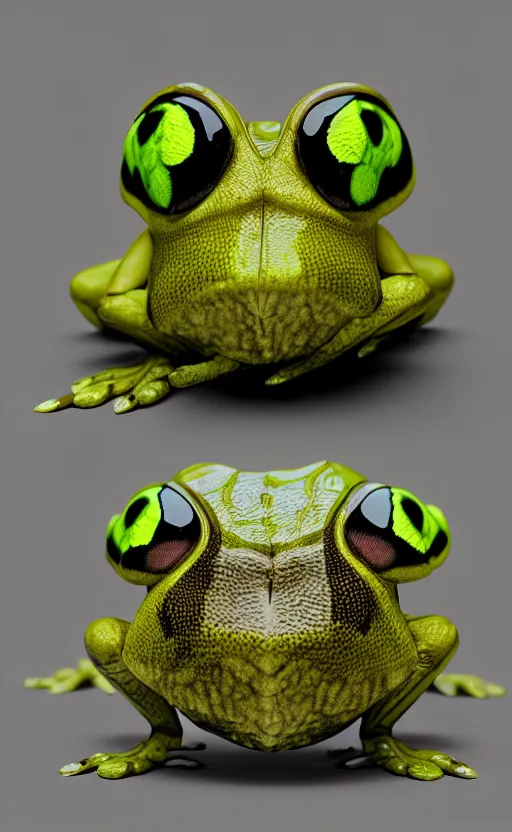 Image similar to a mothfrog, an animal that is half moth half frog, octane render, realistic, hd