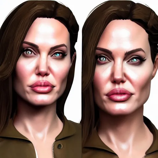 Image similar to a detailed portrait of angelina jolie in fortnite, unreal engine 5 rendered, incredibly highly detailed and realistic, 8 k, sharp focus, studio quality