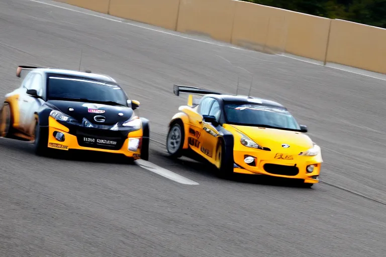 Image similar to black GT4 Mazdaspeed3 Gen 1 hatchback black plain livery simple, racing on highway photo 2008 cinematic motion blur dof LMP2 car