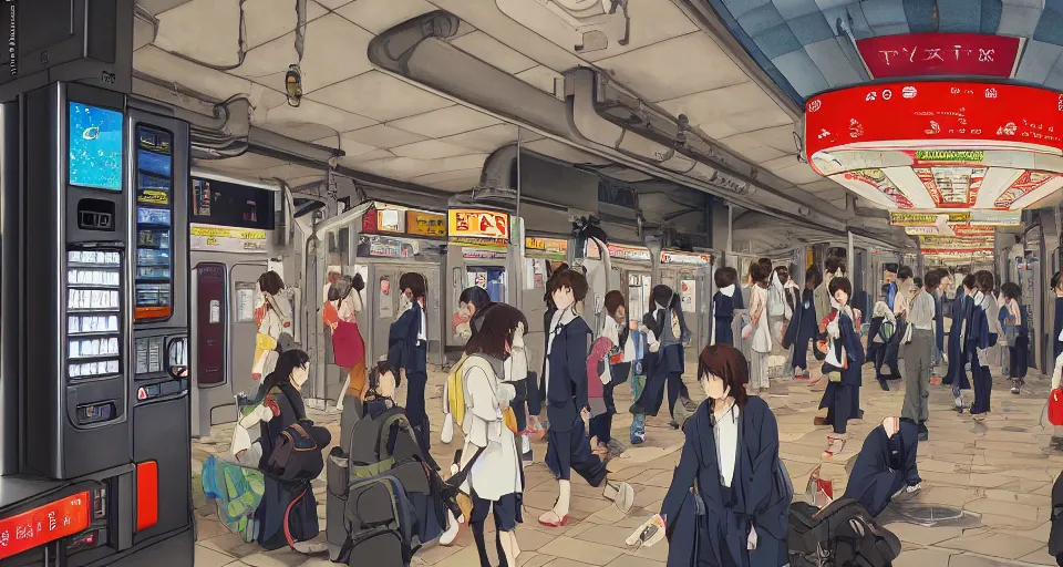anime girls, anime, train station, waiting, cold, train, winter, HD  Wallpaper | Rare Gallery