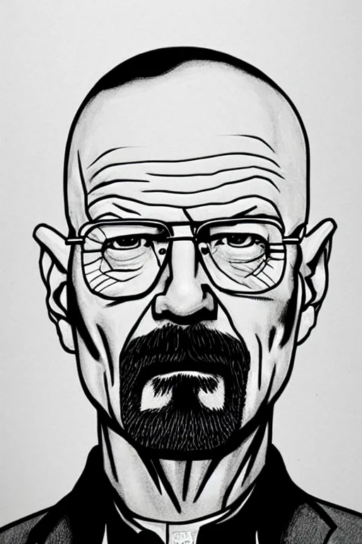 Image similar to walter white, as drawn by harry lucey, highly detailed,