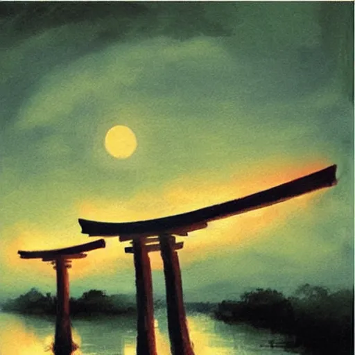 Prompt: Japanese Torii,night , by Grzegorz Rutkowski